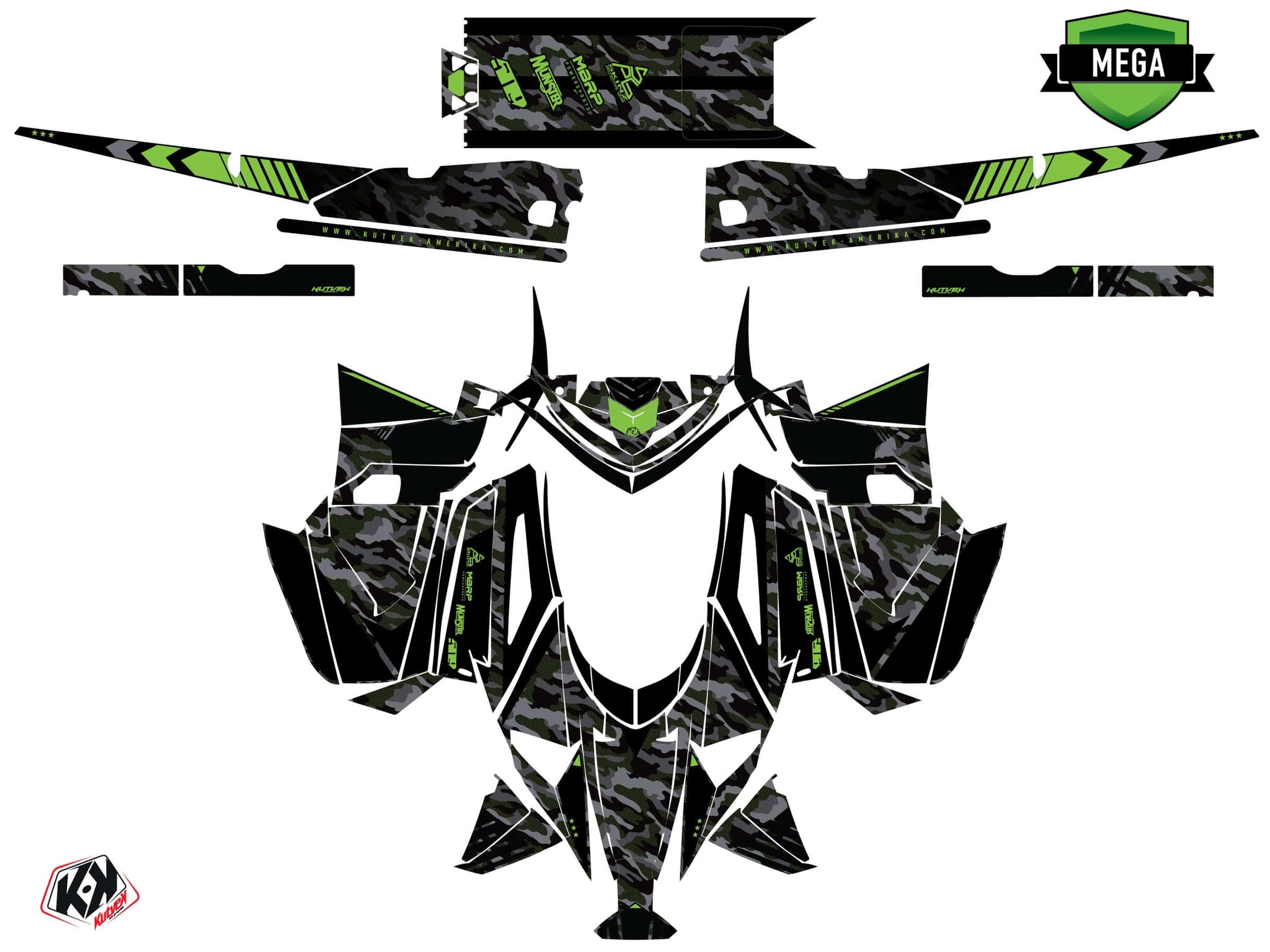 Kit de decoración Motonieve ARCTIC CAT BLAST ZR 400 FACEOFF Verde | Arctic Cat | Kutvek