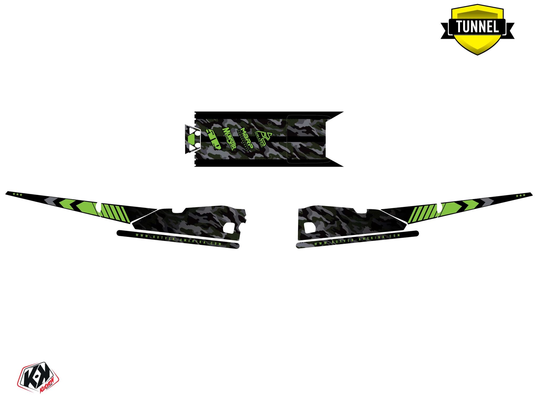 Kit graphique Motoneige ARCTIC CAT BLAST ZR 400 FACEOFF Vert | Arctic Cat | Kutvek