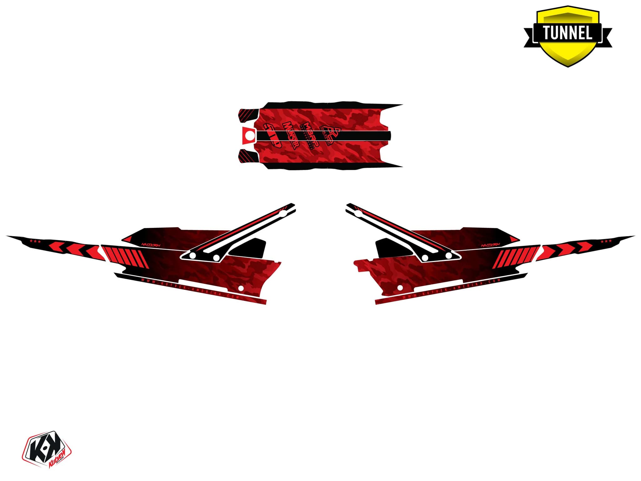 Graphic Kit Snowmobile Lynx Boondocker DS Faceoff Red | Lynx | Kutvek