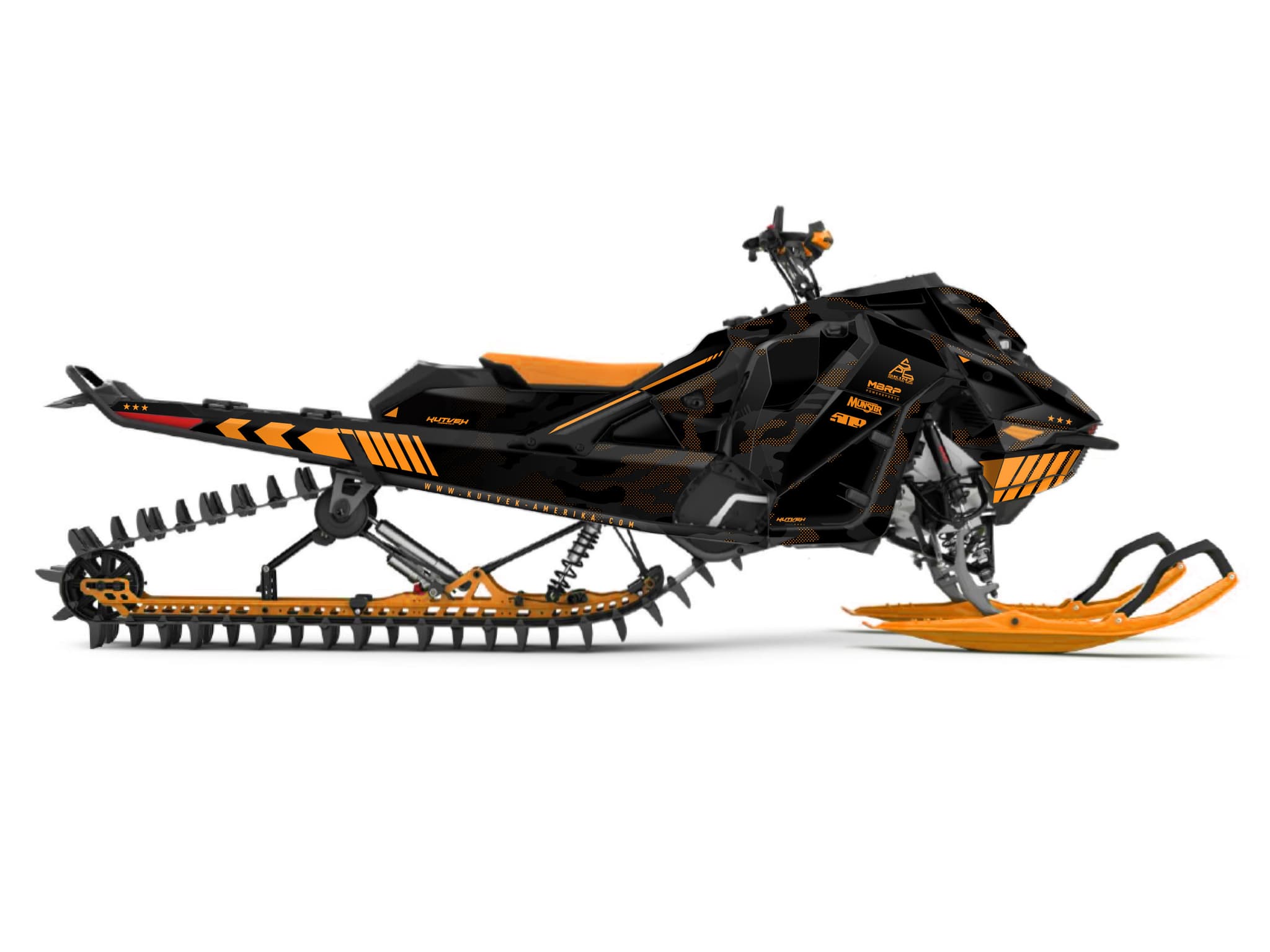 snowmobile skidoo backcountry 600r e-tec faceoff orange serie graphic kit