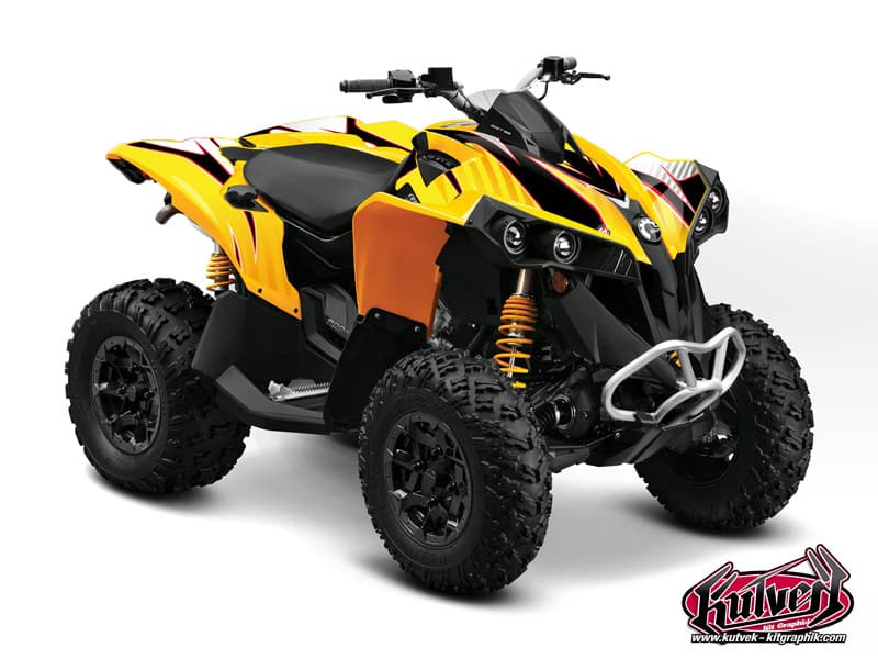 kit graphique quad can-am renegade factory jaune | Can am | Kutvek