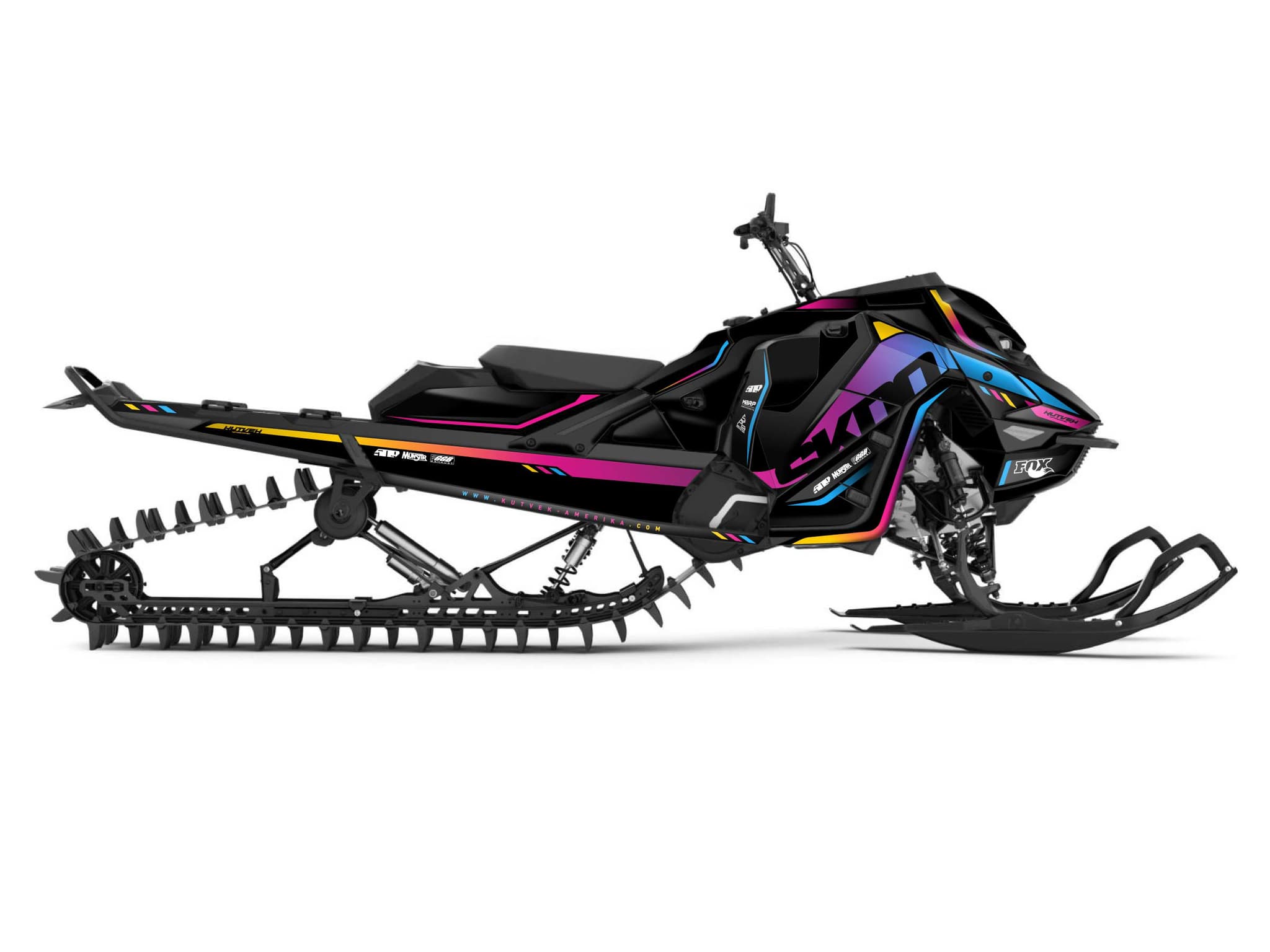 snowmobile skidoo backcountry 600r e-tec fade colors serie graphic kit