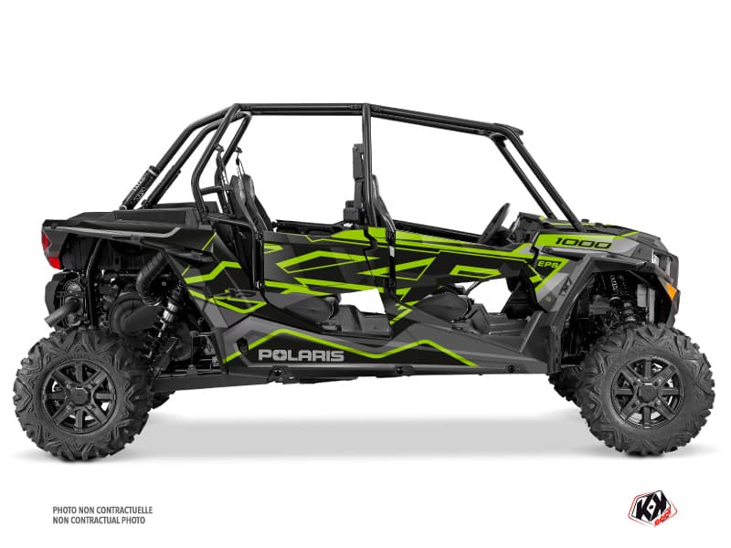 kit graphique ssv polaris rzr xp 1000 4 portes faster neon gris