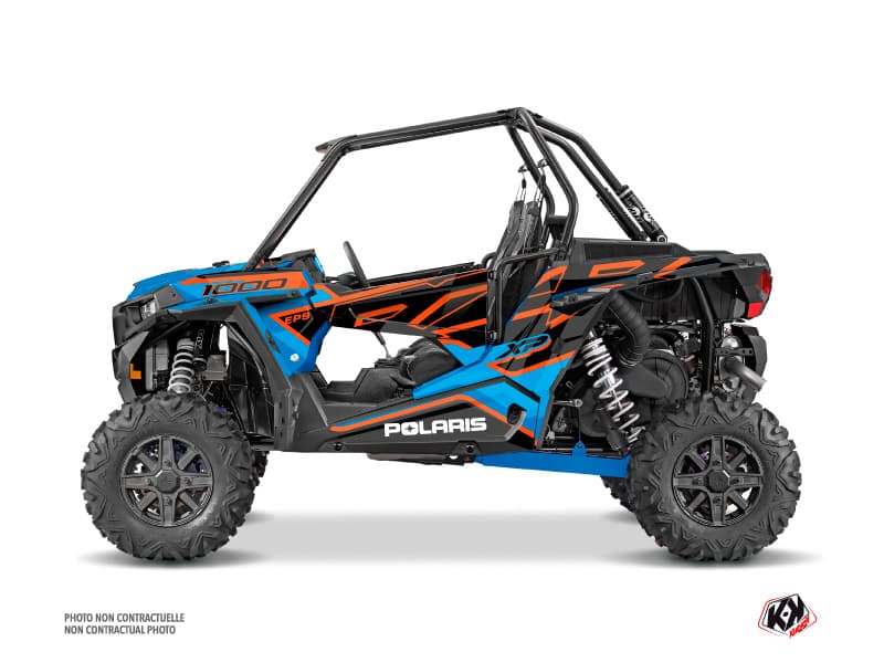 kit graphique ssv faster polaris rzr 1000 orange bleu