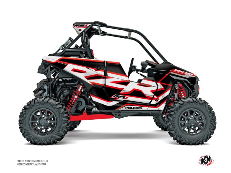 Kit graphique SSV Faster Polaris RZR RS1 Blanc Rouge
