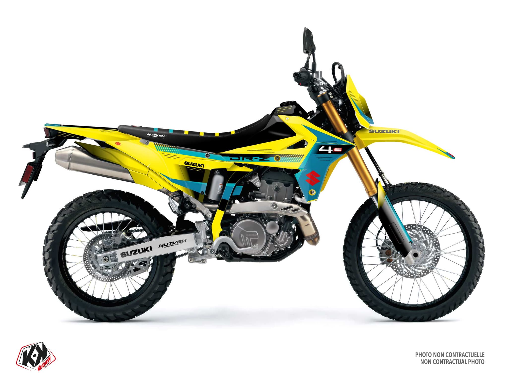kit graphique moto suzuki dr-z 4 s fault jaune