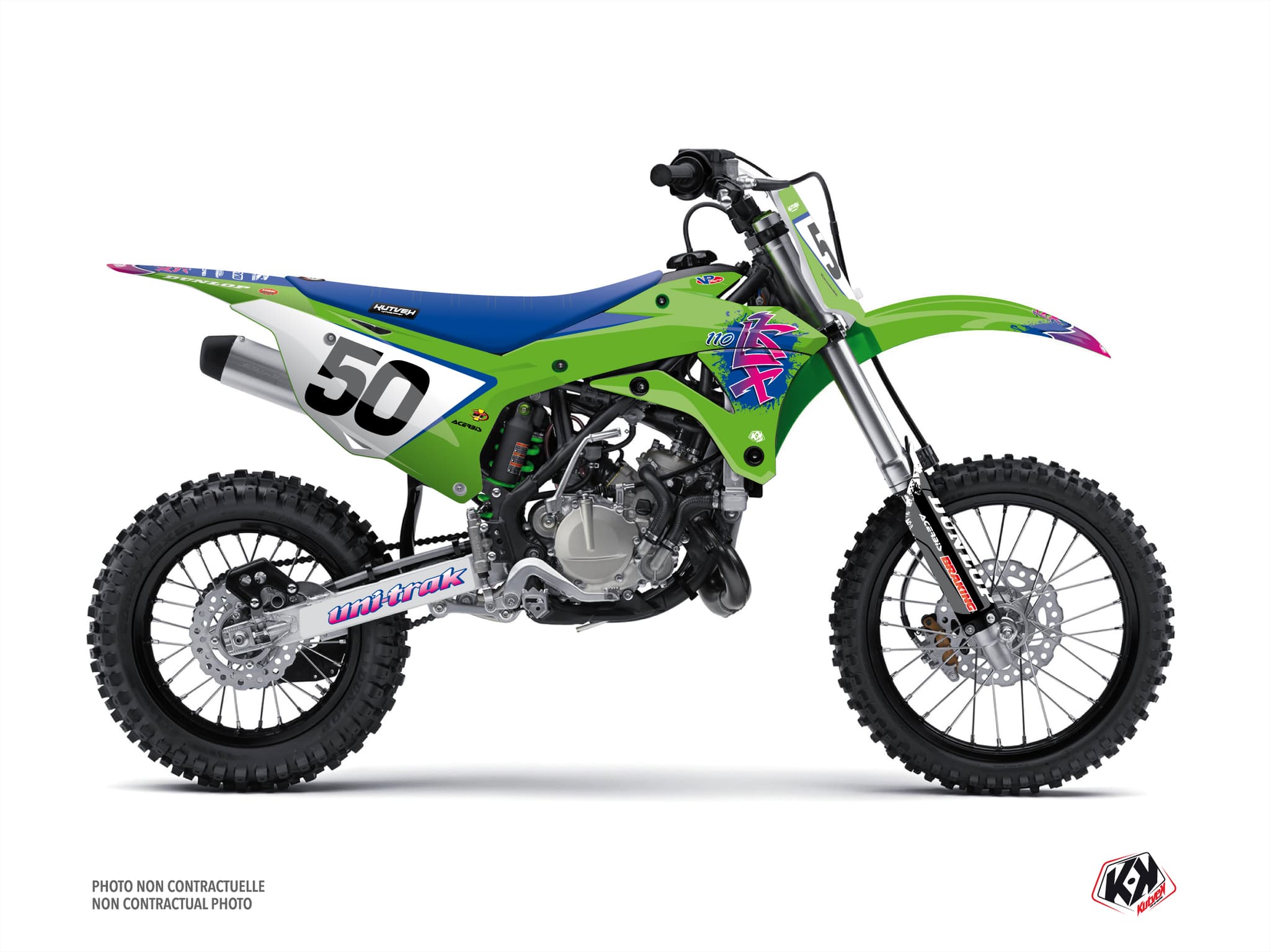 dirt bike kawasaki klx 110 fifty green graphic kit