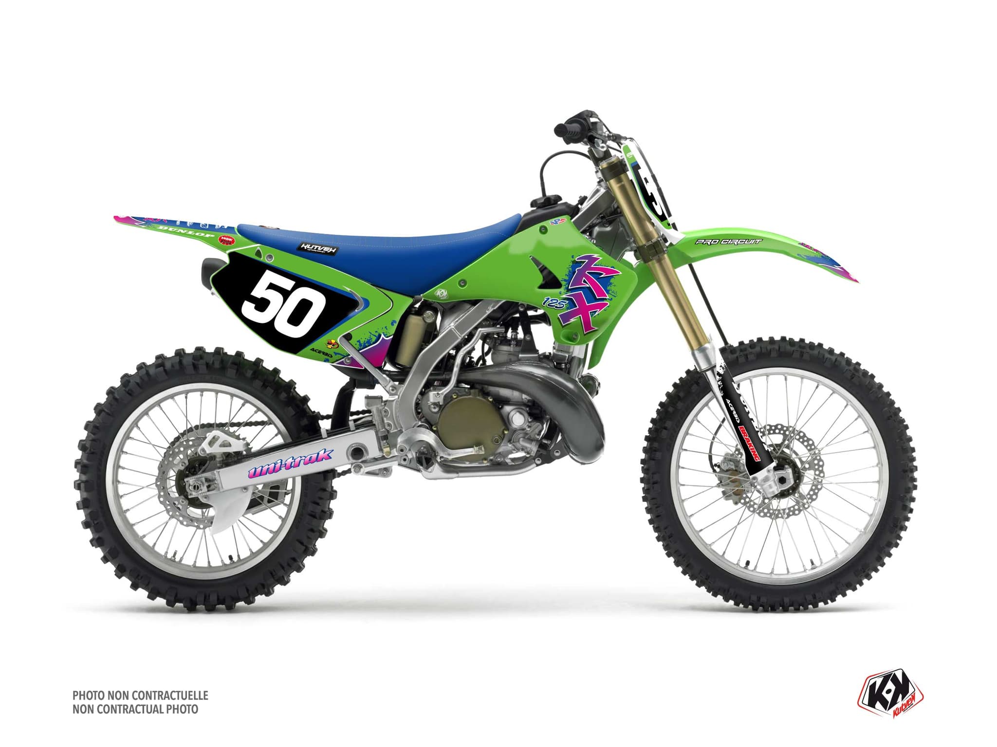 Kit graphique Motocross KAWASAKI KX 125 FIFTY Vert