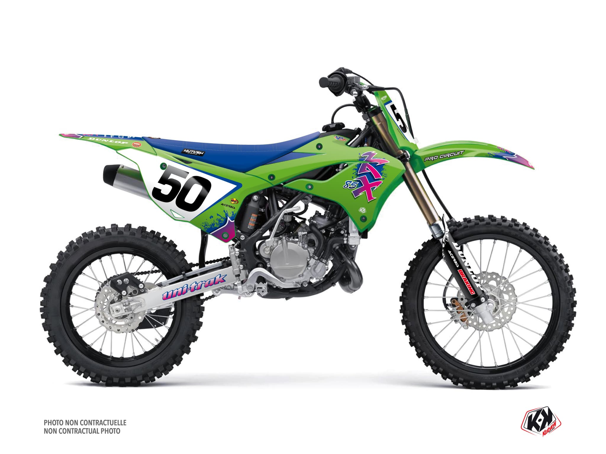 Kit graphique Motocross KAWASAKI KX 85 FIFTY Vert