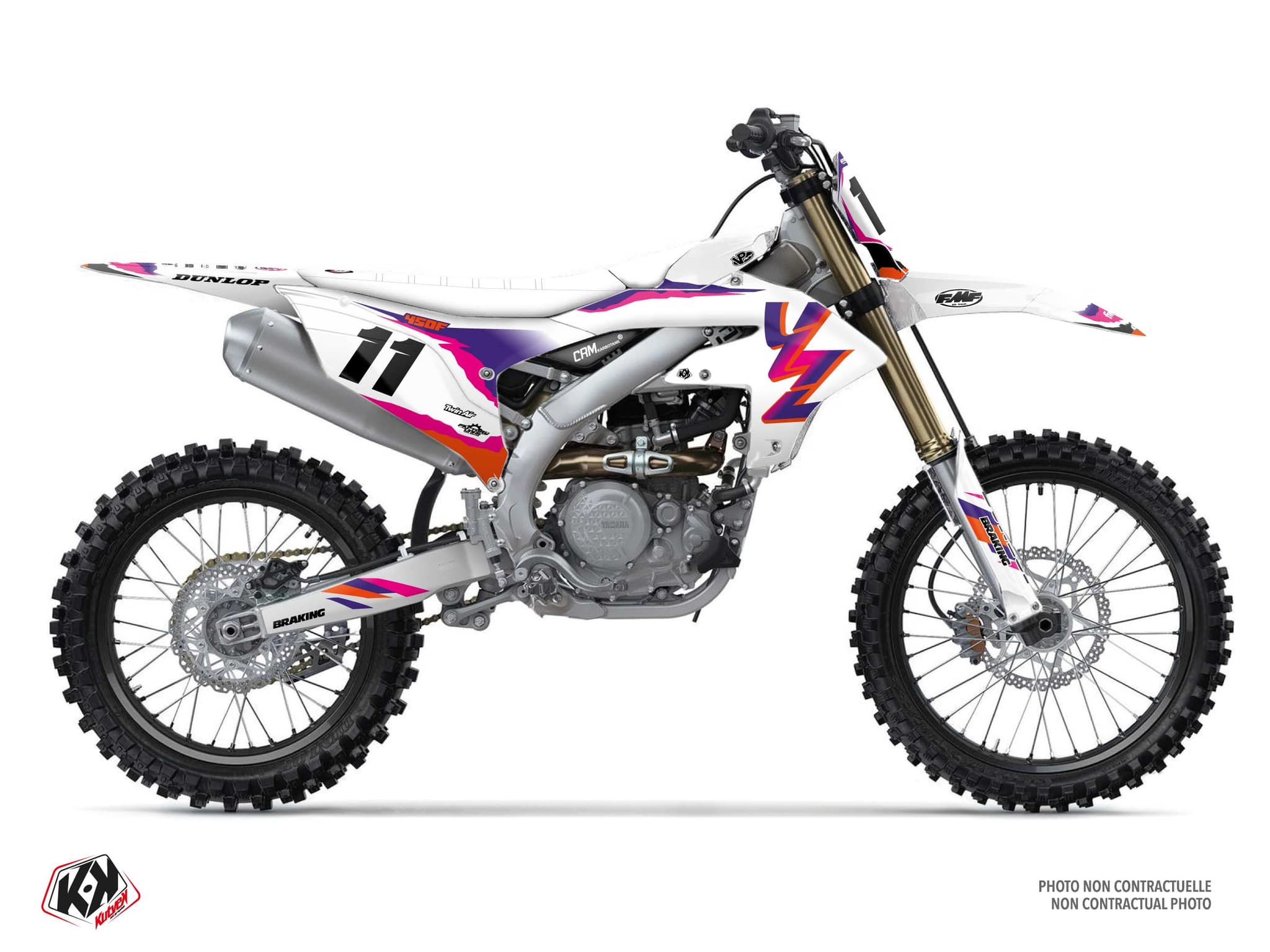 kit graphique motocross yamaha yz 450 f fifty blanc