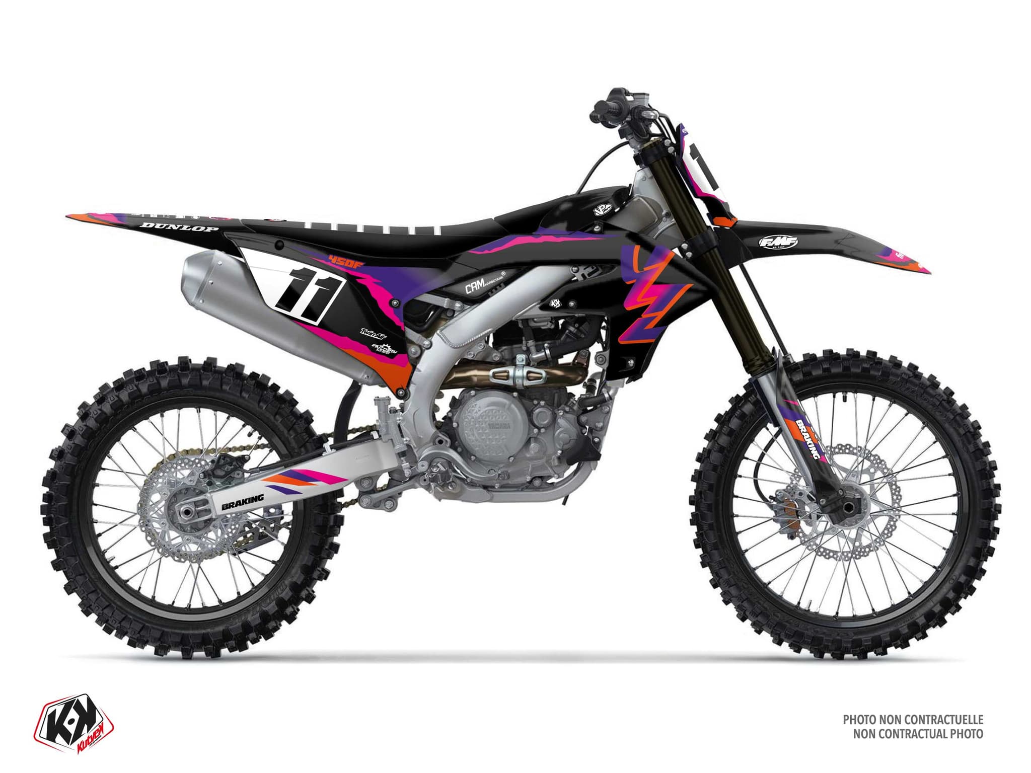 kit graphique motocross yamaha yz 450 f fifty noir