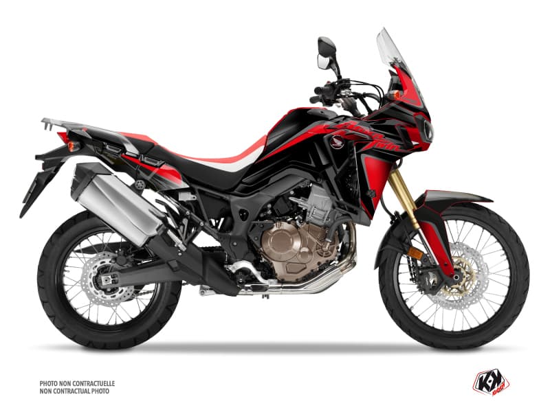 Kit Graphique Moto fighter Honda Africa Twin CRF 1000 L Rouge Noir
