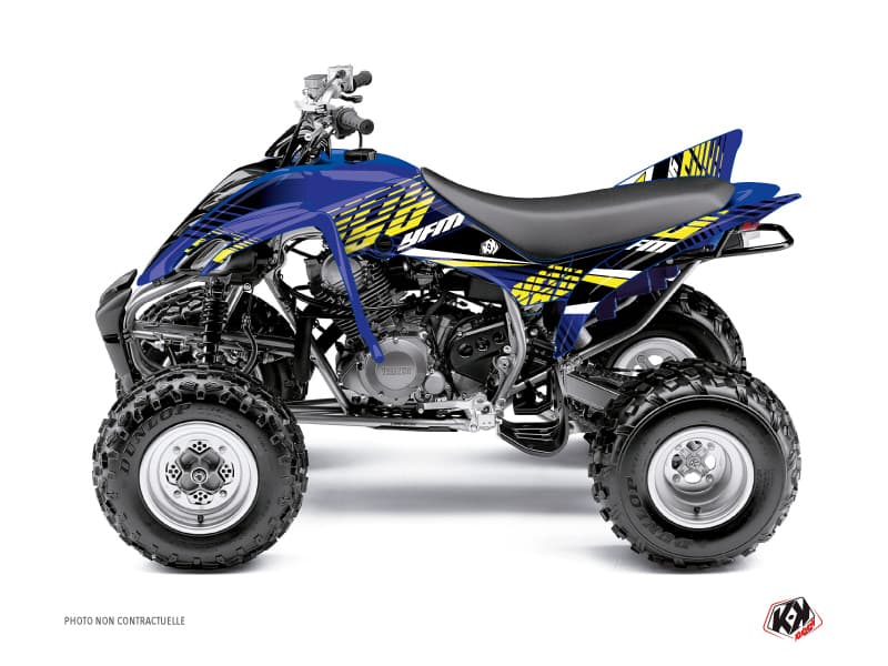 kit graphique quad yamaha raptor 350 flow jaune