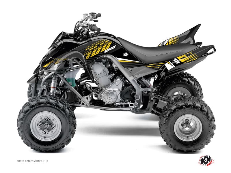 kit graphique quad yamaha raptor 700 flow 60th anniversary jaune 60th