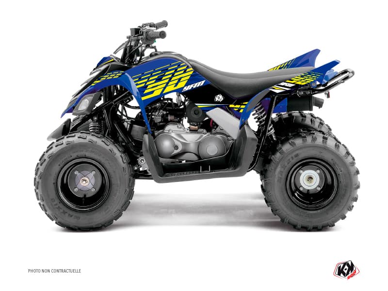 kit graphique quad yamaha raptor 90 flow jaune