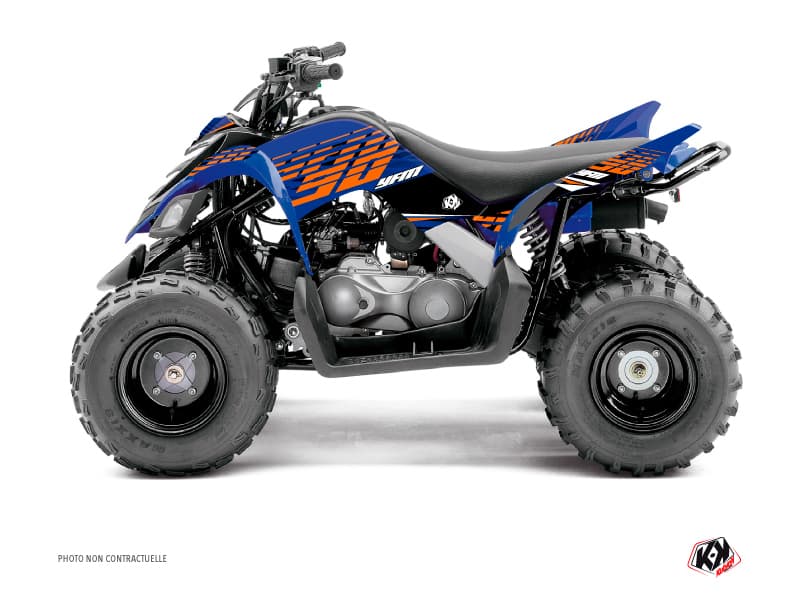 kit graphique quad yamaha raptor 90 flow orange