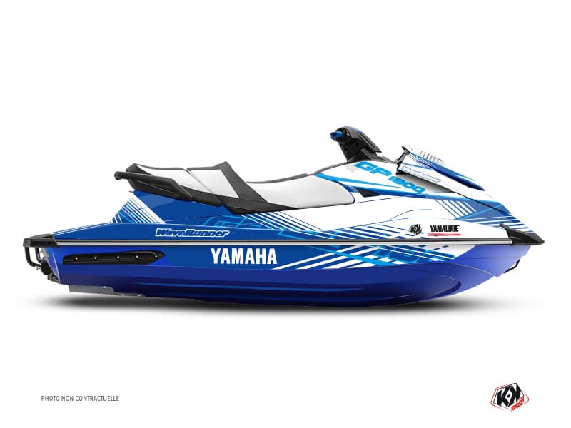 Yamaha GP 1800 Jet-Ski Flow Graphic Kit White Blue