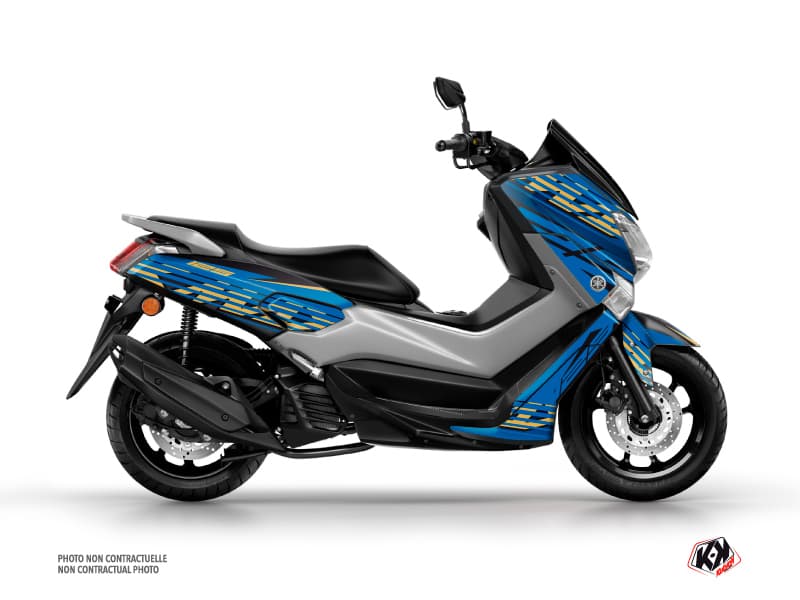 kit graphique maxi-scooter yamaha nmax 125 flow bleu