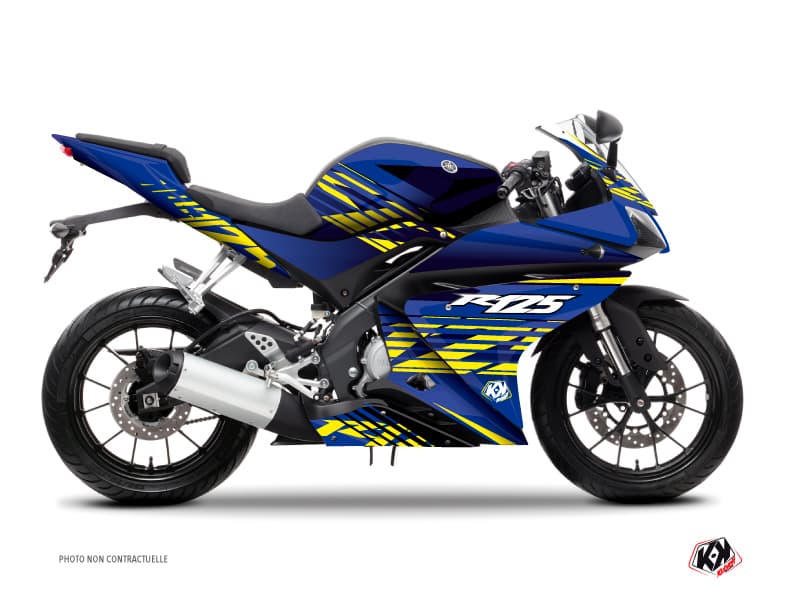 kit graphique moto yamaha r125 flow jaune | Yamaha | Kutvek