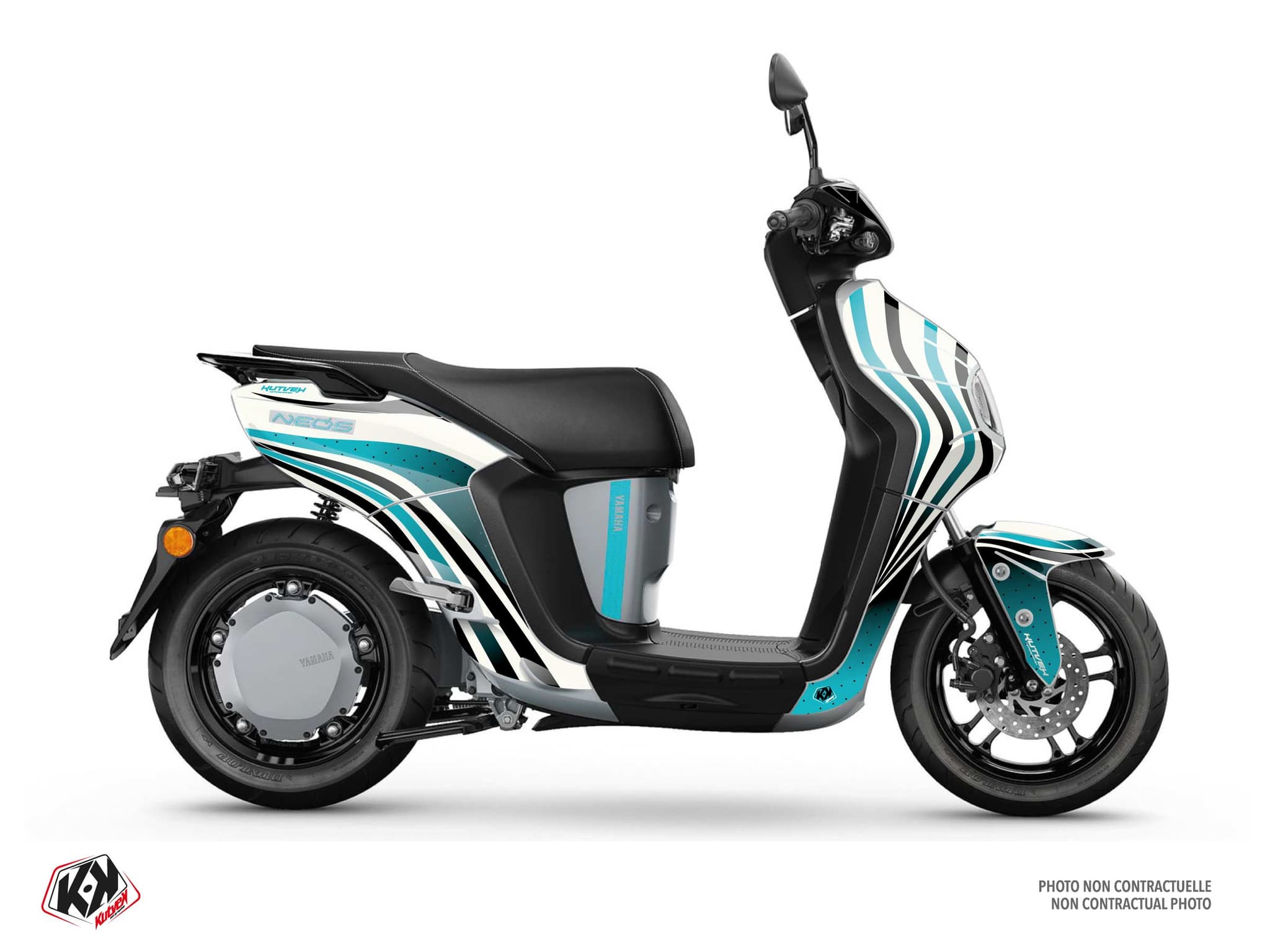 kit graphique scooter yamaha neos electrique fluid blanc