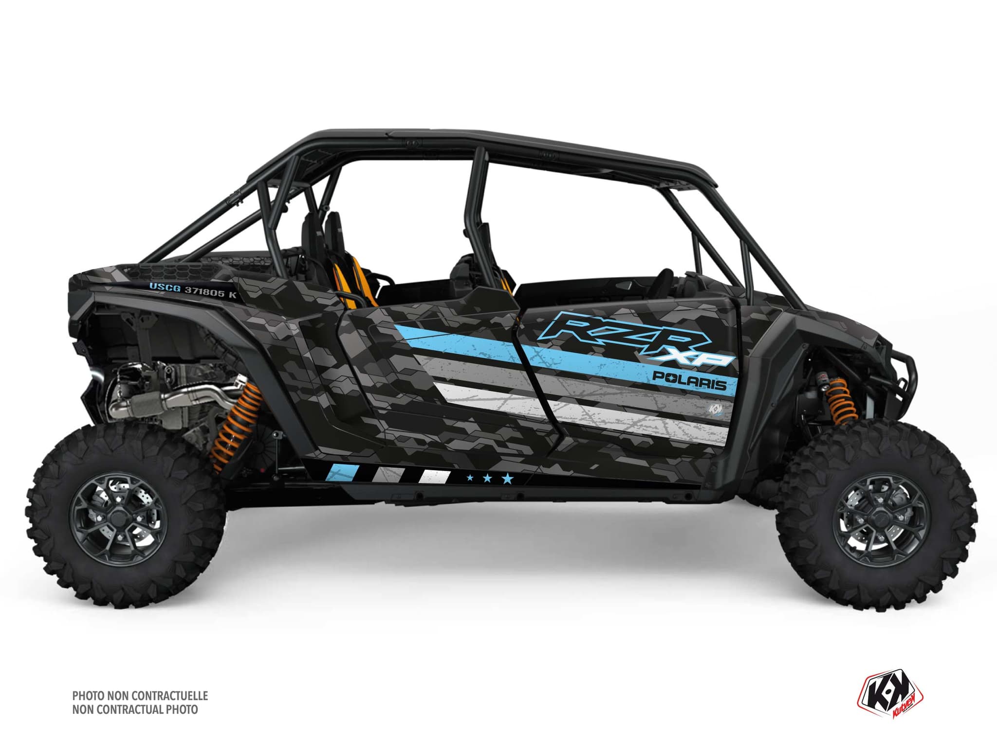 kit graphique ssv polaris rzr xp 4 portes force bleu