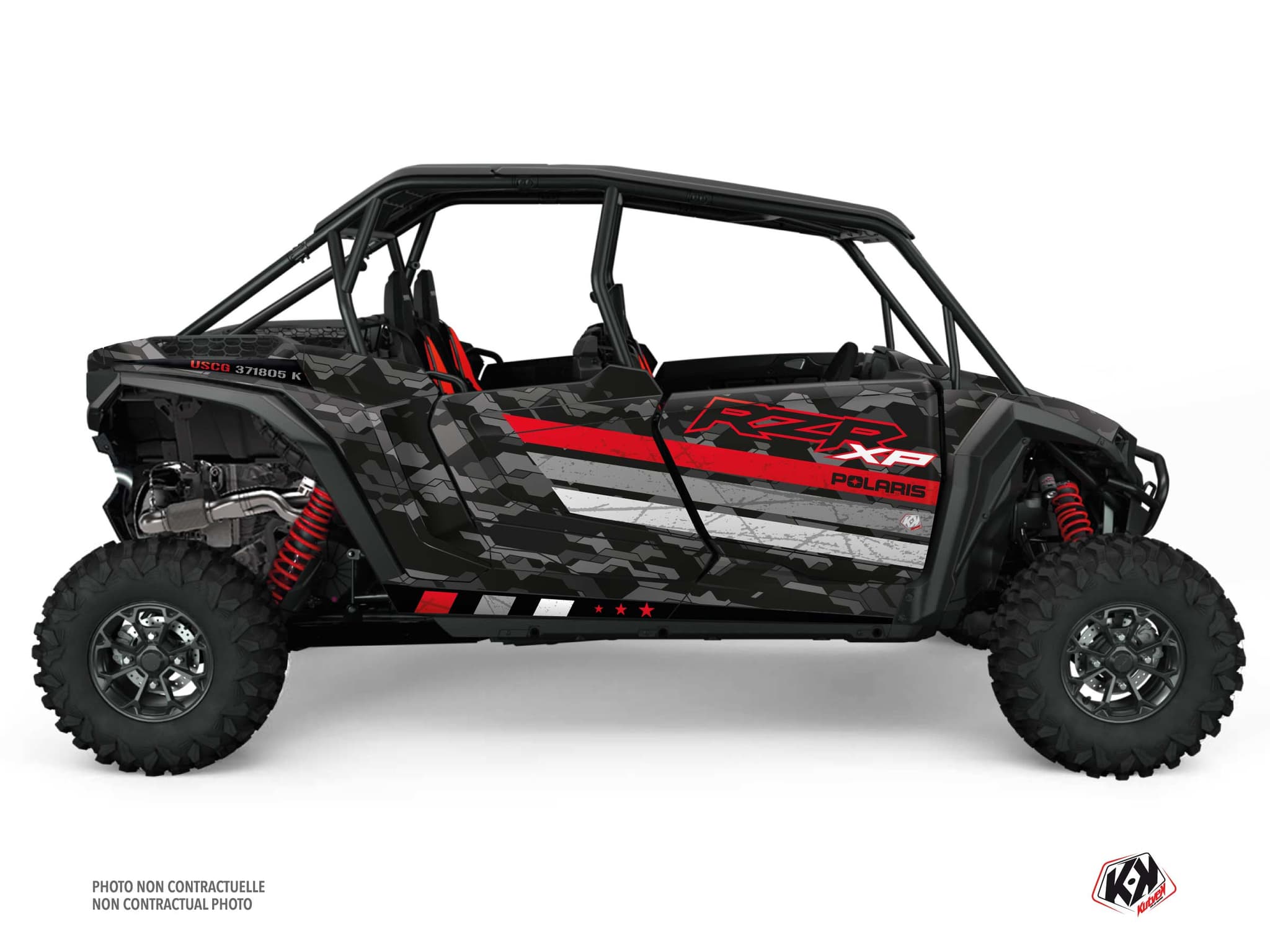 kit graphique ssv polaris rzr xp 4 portes force rouge