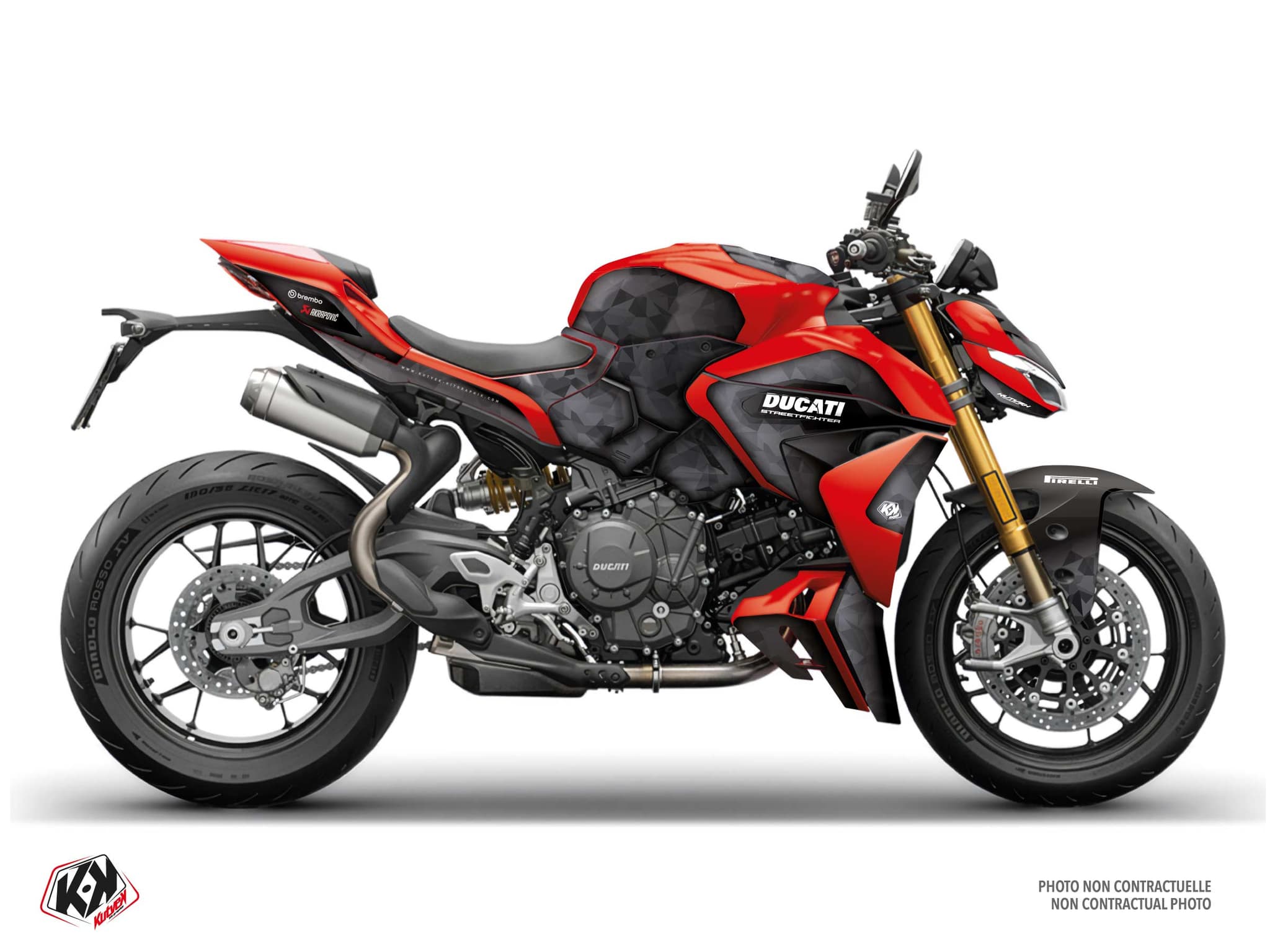 kit graphique moto ducati streetfighter 890 v2 forged rouge