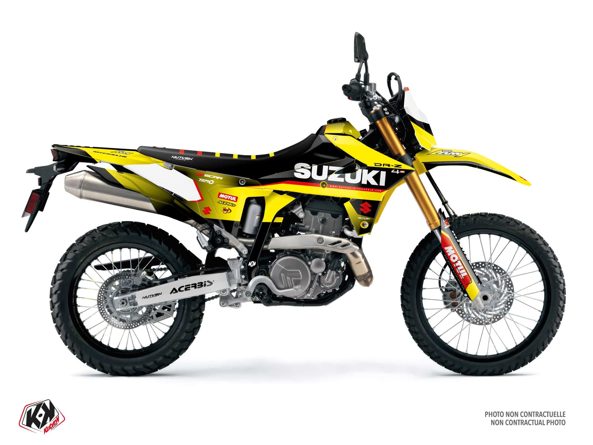 kit graphique moto suzuki dr-z 4 s foundry jaune
