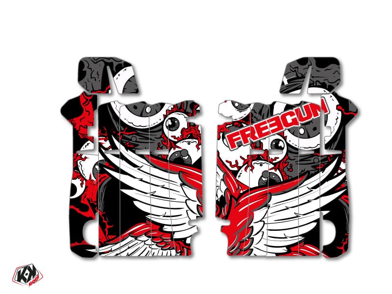 Freegun Red Grey Honda 250 CRF Radiator Grille Graphic Kit 2014-2016
