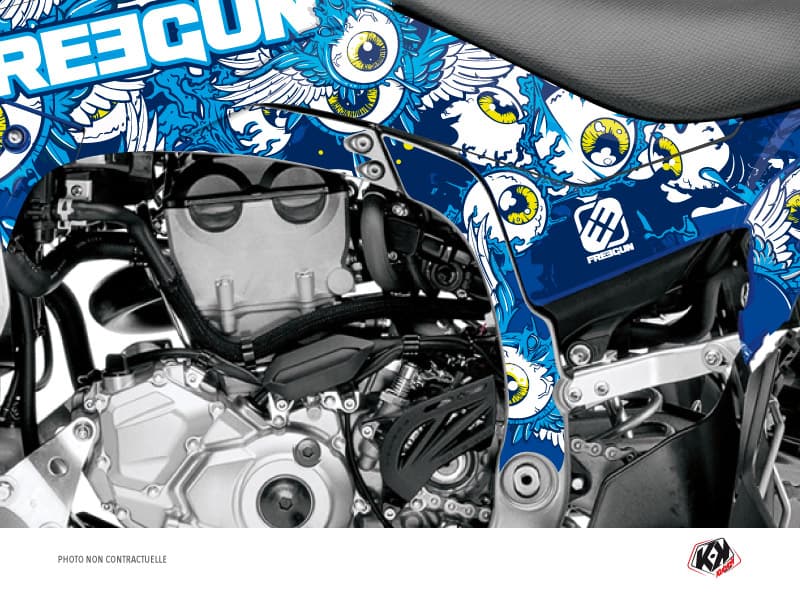kit graphique protection de cadre quad freegun yamaha 450 yfz-r 2014-2019 bleu x3