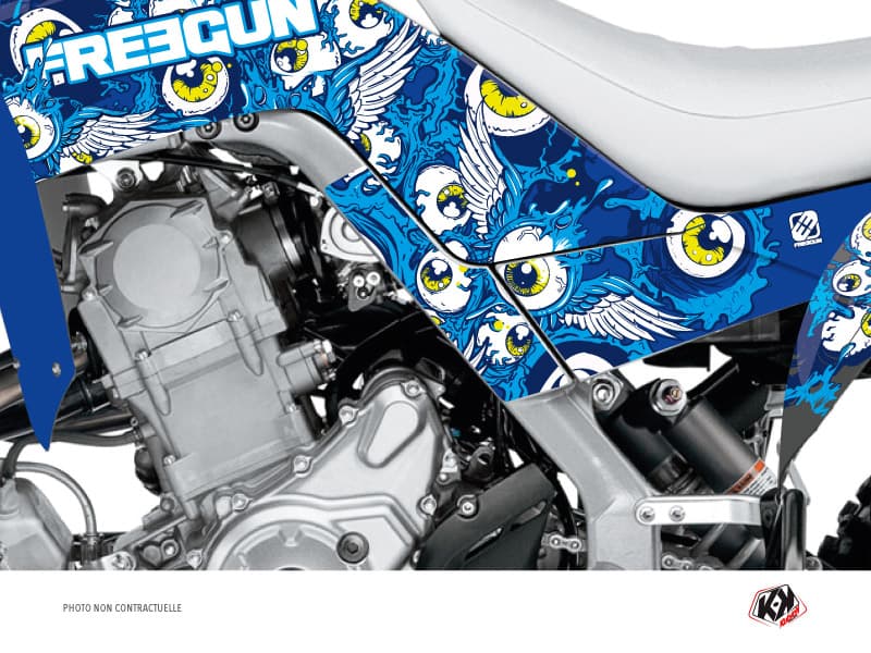 kit graphique protection de cadre quad freegun yamaha 700 raptor 2013-2019 bleu x3