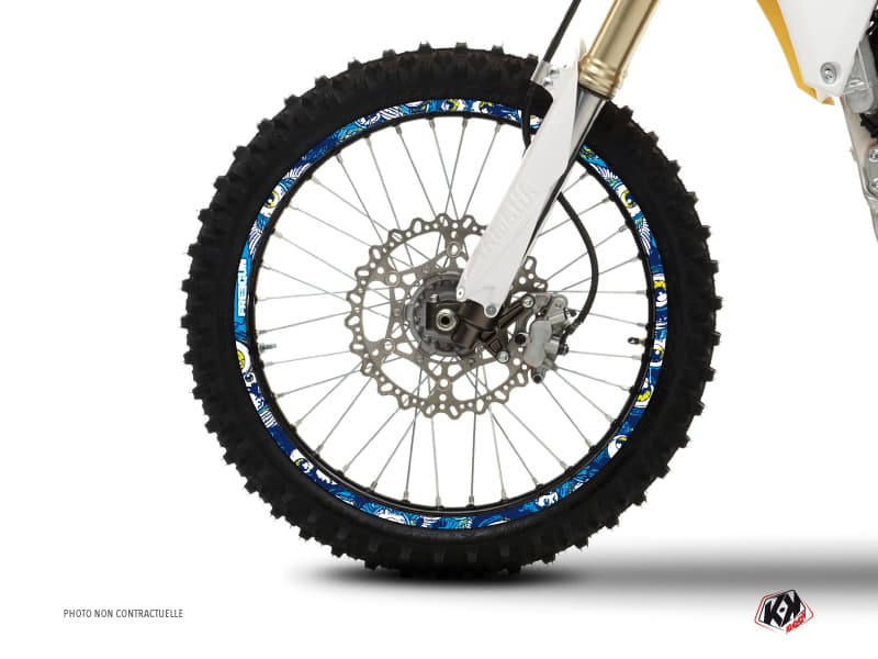 kit graphique tour de jantes motocross freegun bleu | Tour de Jantes | Kutvek