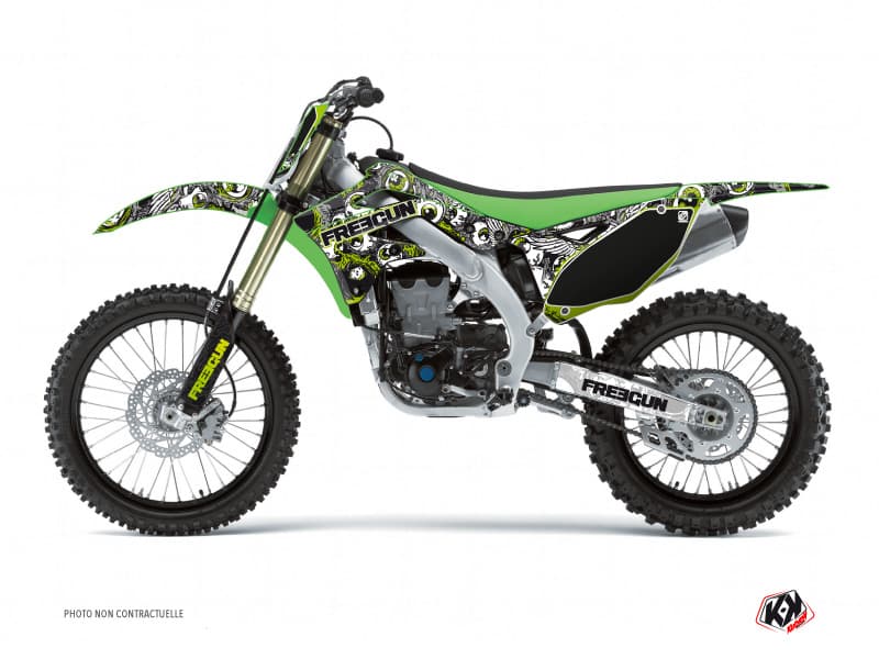 kit graphique motocross kawasaki kx 125 freegun eyed vert