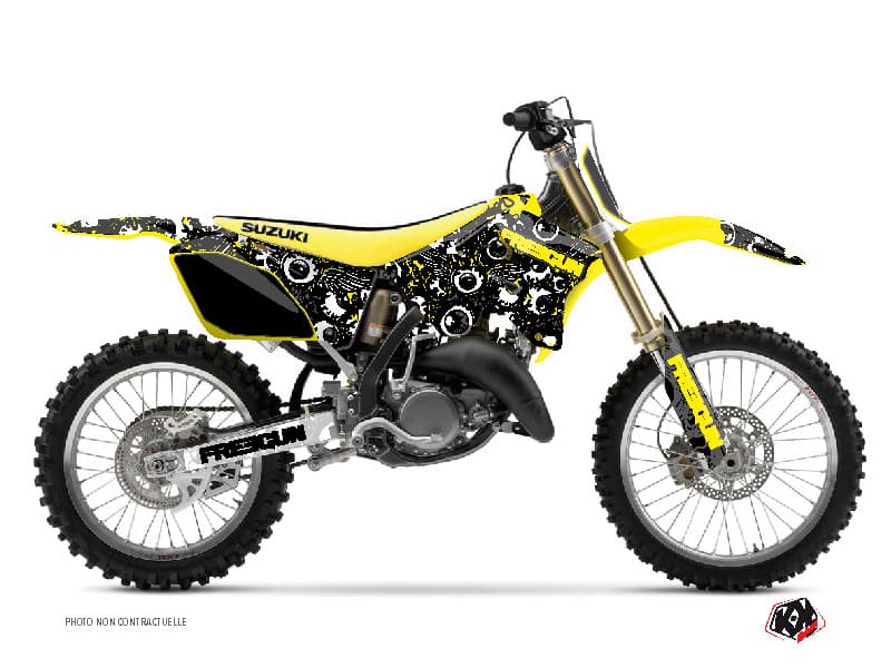 kit graphique motocross suzuki rm 125 freegun eyed jaune | Suzuki | Kutvek