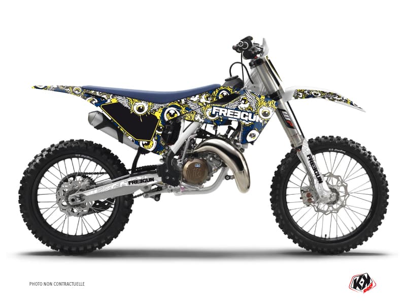 deko-set moto-cross freegun eyed husqvarna tc 125 blau gelb