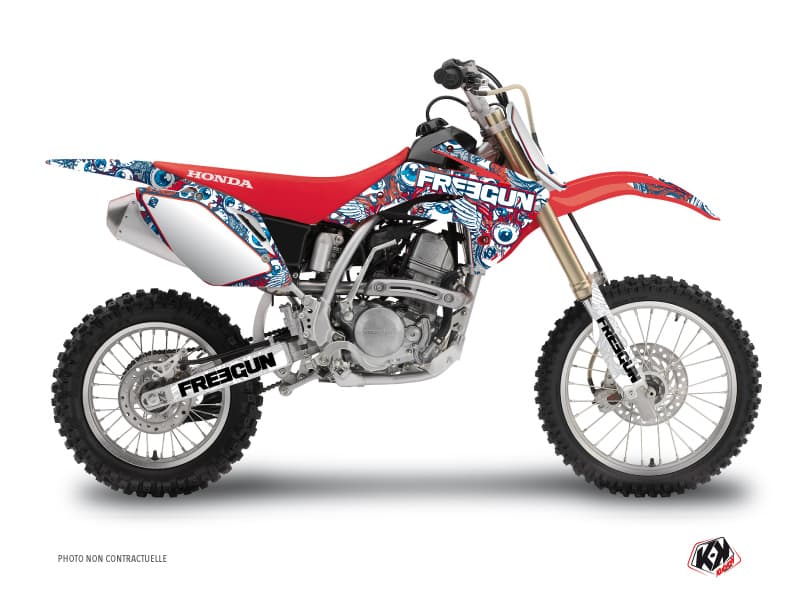 dirt bike honda cr 125 freegun eyed red-blue graphic kit