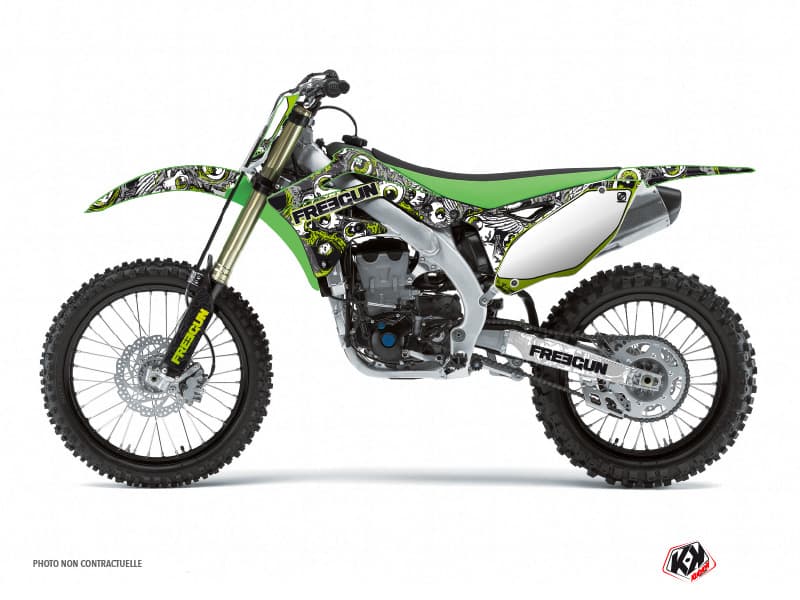 kit graphique motocross kawasaki kx 250 freegun eyed vert