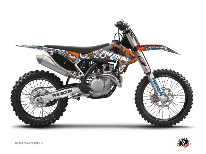 deko-set moto-cross freegun eyed ktm 250 sxf orange