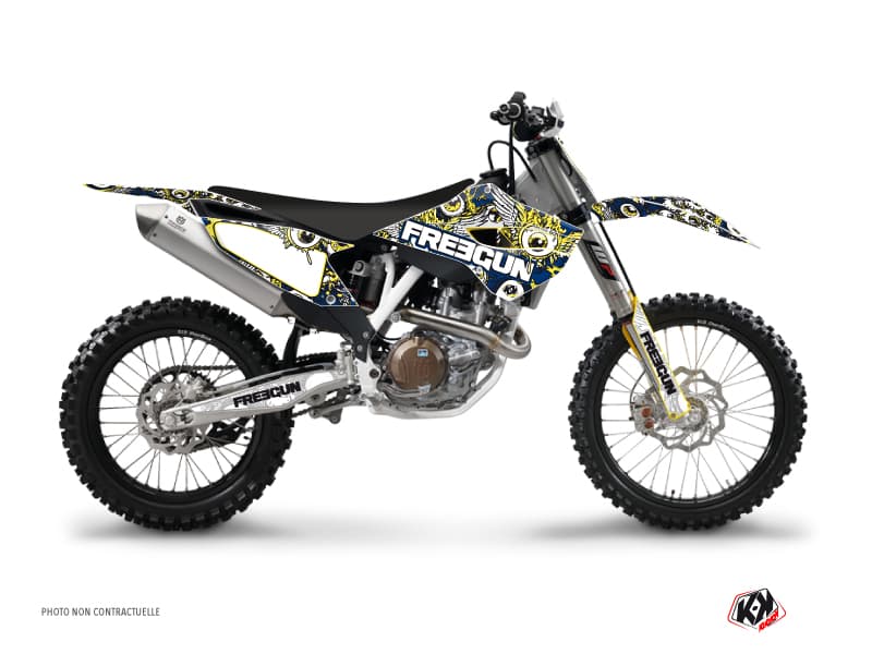 deko-set moto-cross freegun eyed husqvarna fc 350 blau gelb