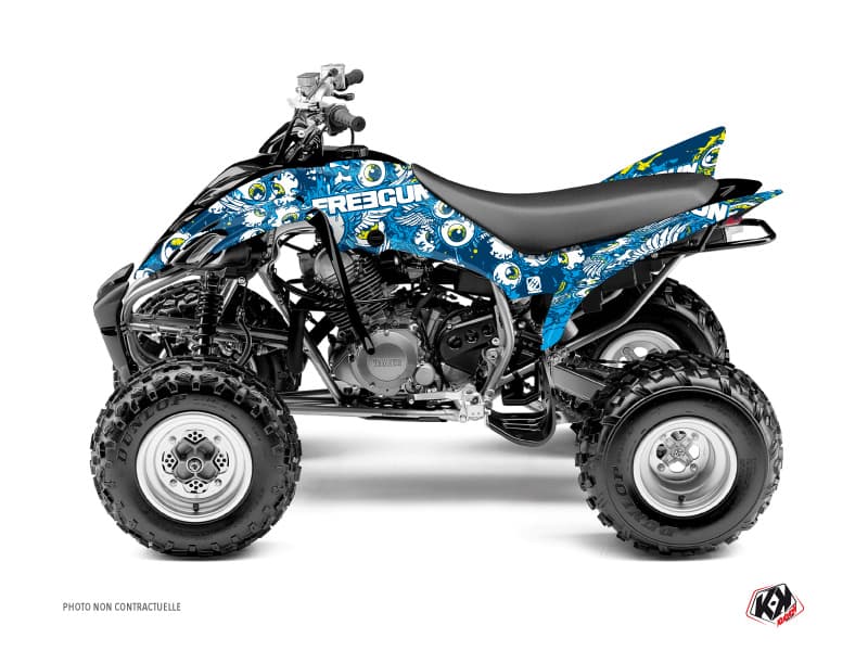 kit graphique quad yamaha raptor 350 freegun eyed bleu