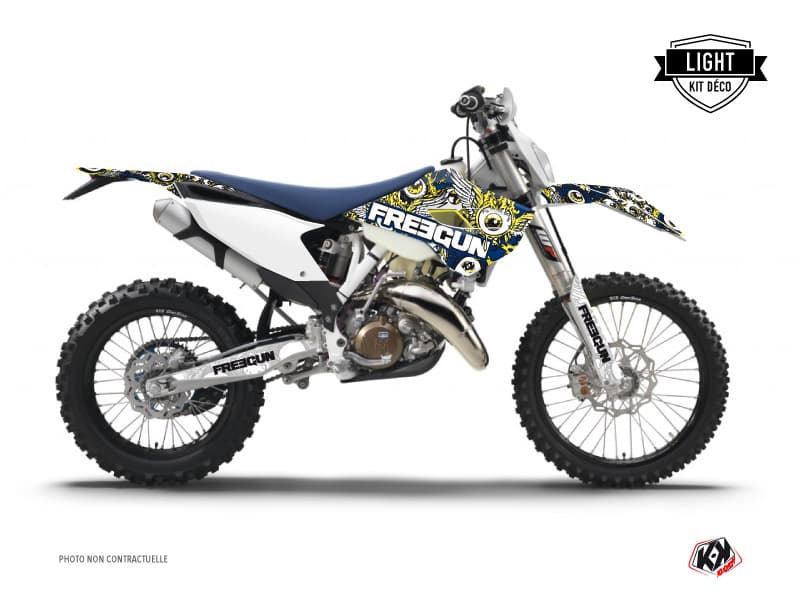 deko-set moto-cross freegun eyed husqvarna 450 fe blau gelb