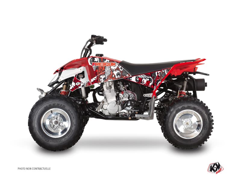 kit graphique quad polaris outlaw 450 freegun eyed rouge-gris