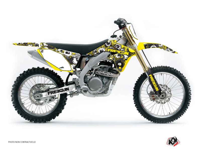 deko-set moto-cross freegun eyed suzuki 450 rmz gelb