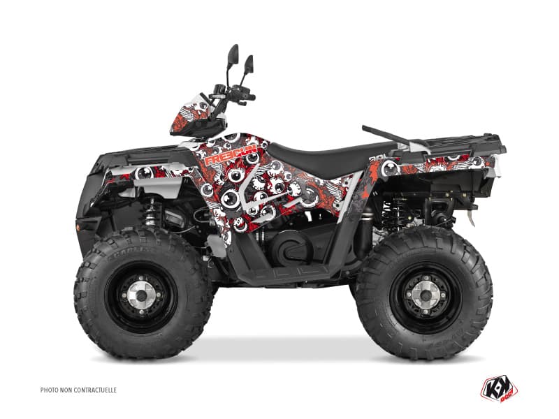 kit graphique quad polaris sportsman 450 forest freegun eyed rouge-gris | Polaris | Kutvek