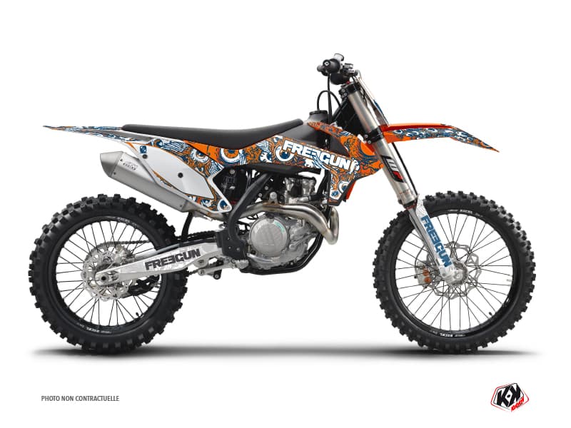 deko-set moto-cross freegun eyed ktm 450 sxf orange