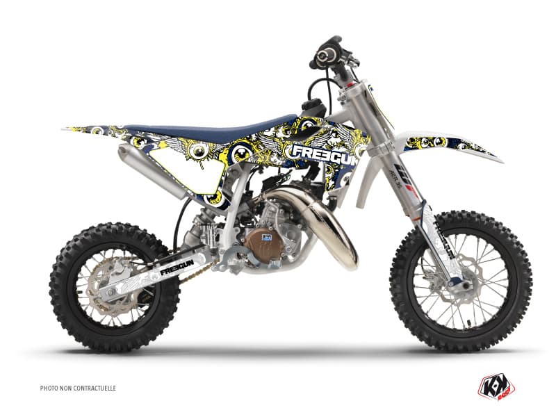 deko-set moto-cross freegun eyed husqvarna tc 50 blau gelb