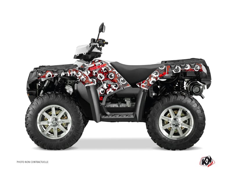kit graphique quad polaris sportsman 550 touring freegun eyed rouge-gris