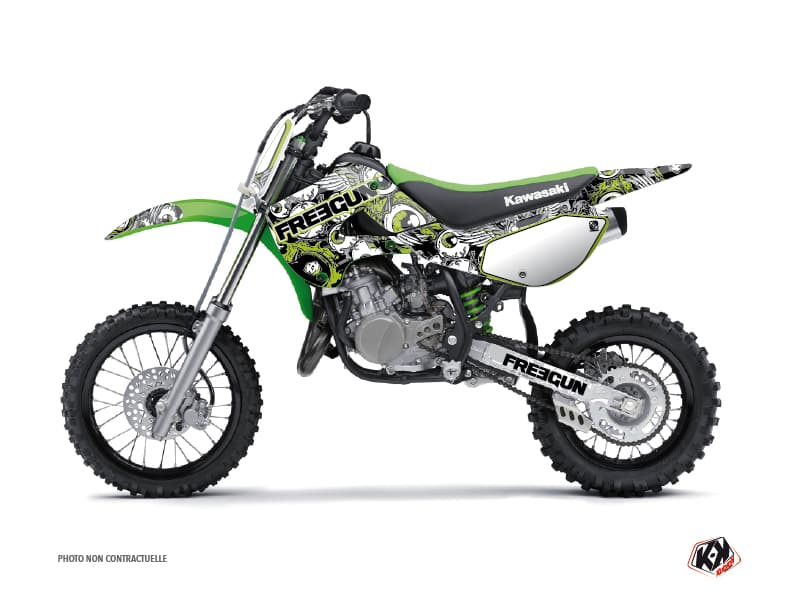 kit graphique motocross kawasaki kx 65 freegun eyed vert