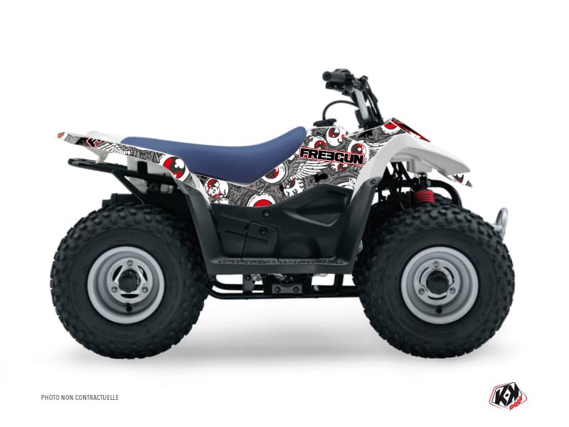kit graphique quad suzuki lt 80 quadsport freegun eyed gris-rouge