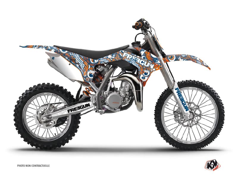 deko-set moto-cross freegun eyed ktm 85 sx orange